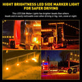 2X Clear LED Side Marker Light for Freightliner Sleeper Cab Trailer