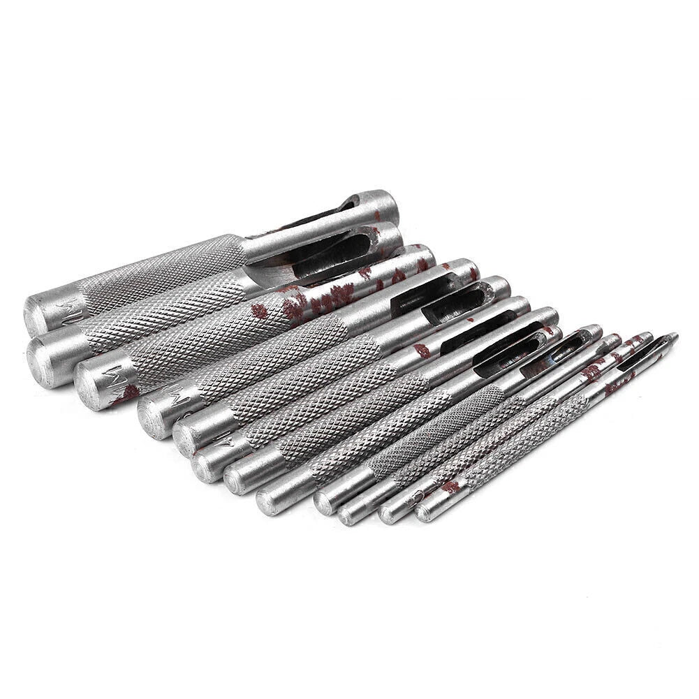 Hollow Leather Punch Set (1-9mm) for Gasket Vinyl Plastic Rubber