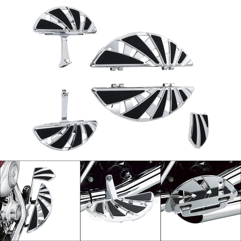 Chrome Driver Passenger Floorboard Brake Pedal Pegs for Harley Touring (1993–2024)