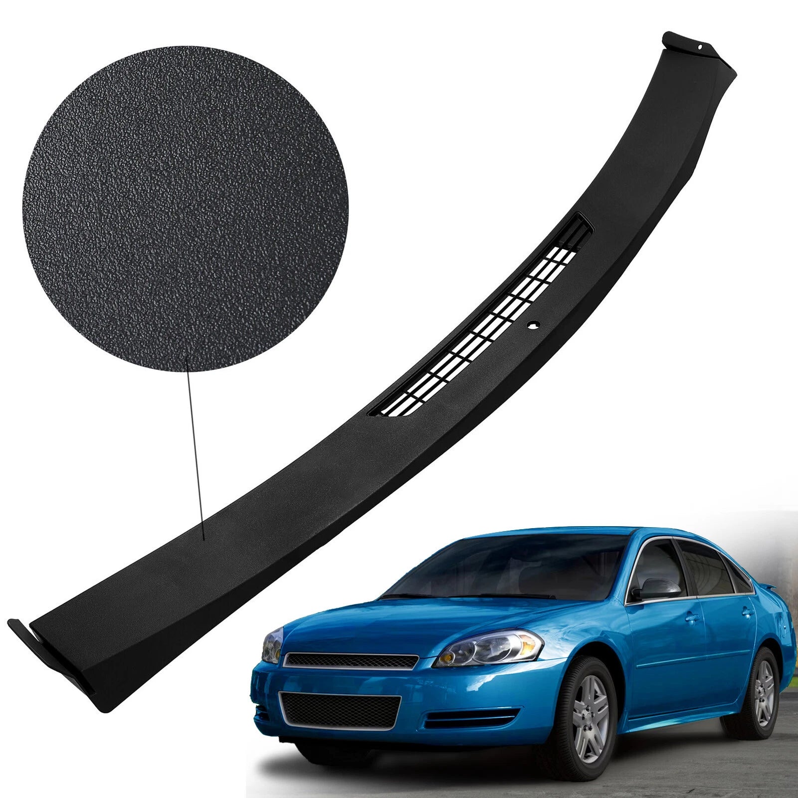 Upper Dash Panel Trim for Chevy Impala (2006–2016) Black w/ Sensor Hole
