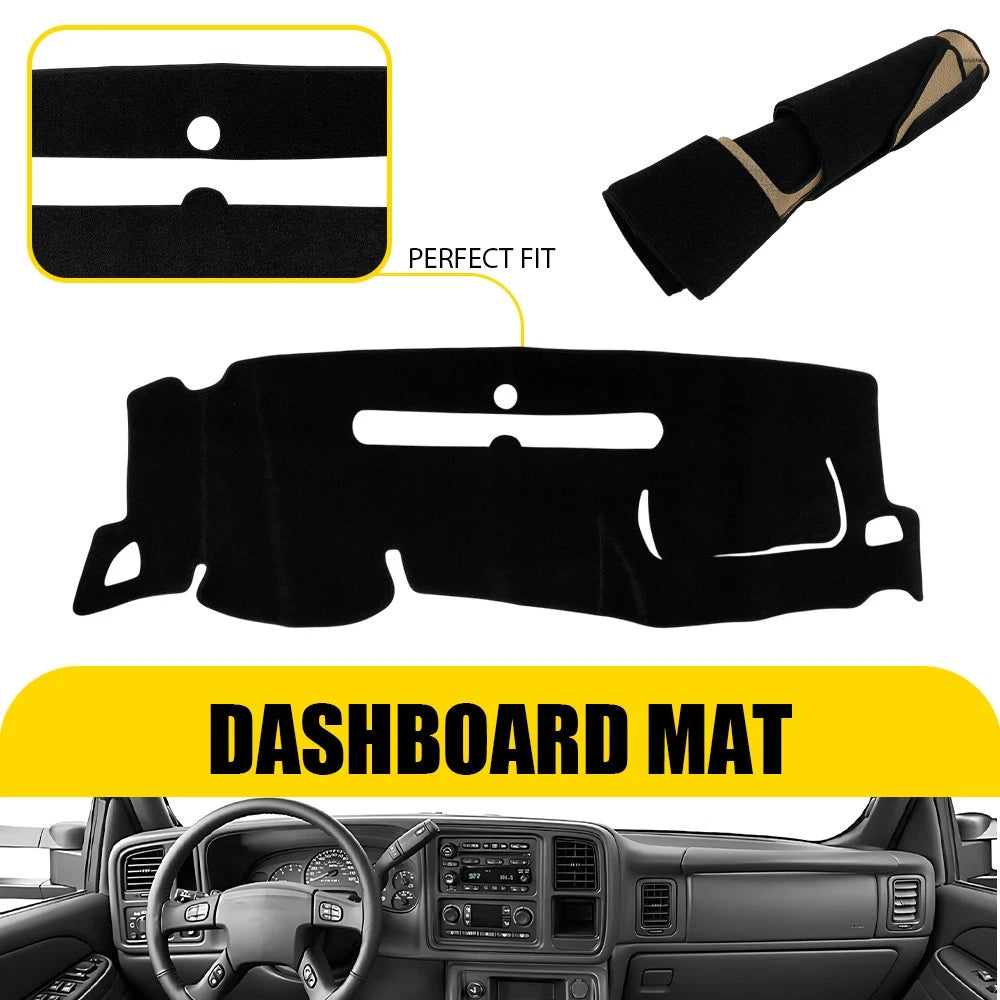 Dashboard Cover for Chevrolet Silverado 1500 2500 3500HD (2007–2013) Black