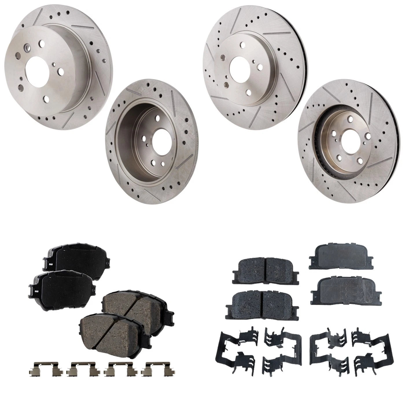 Disc Brake & Ceramic Pad Kit for Toyota Camry (2002–2005) Front & Rear