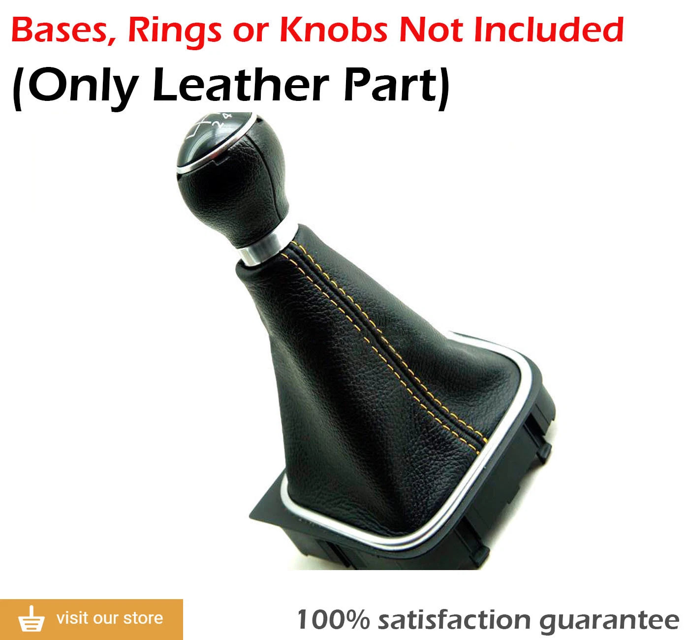 Manual Shift Boot for VW Jetta Vento Bora (2005–2012) Yellow Stitch