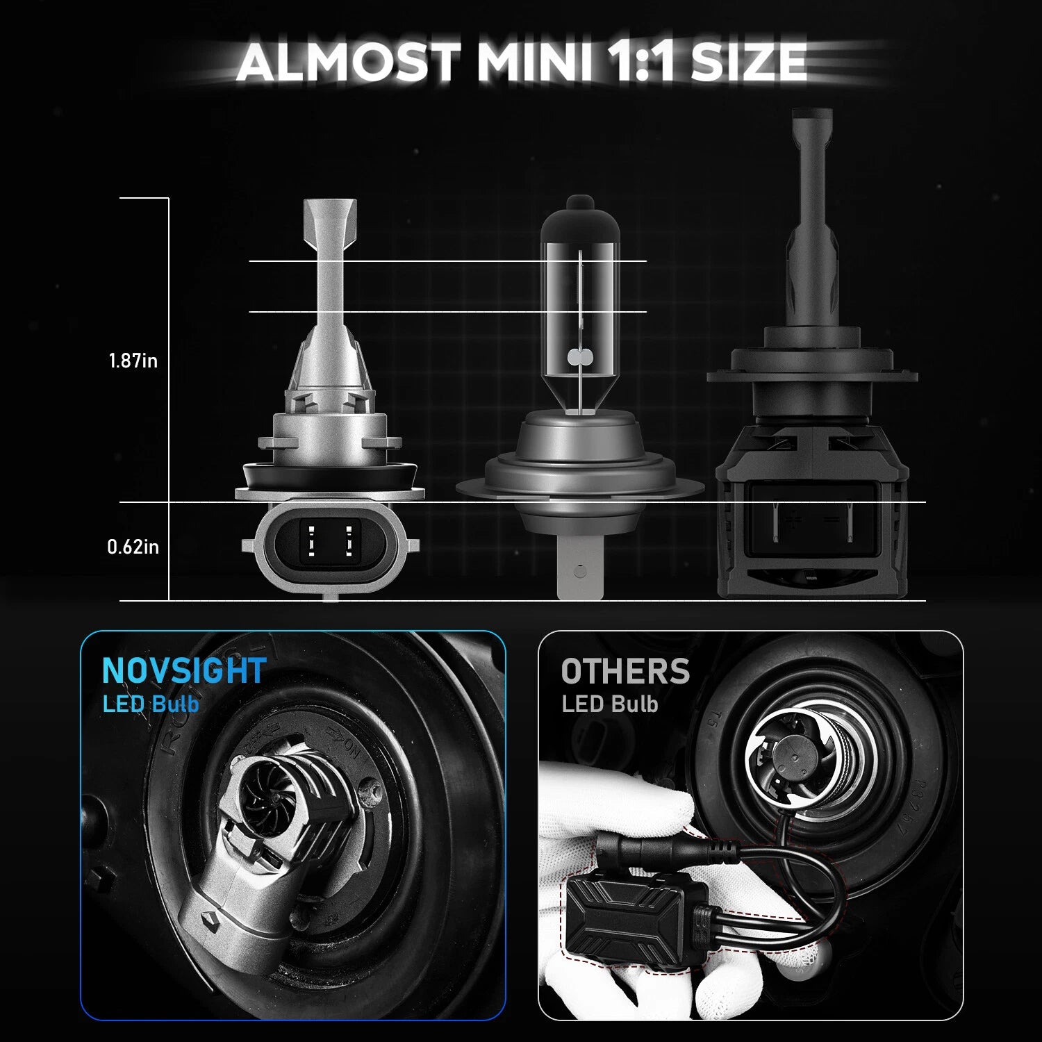 H11 LED Headlight Bulbs Kit for Low Beam (20000LM 6500K, 90W, 2X)