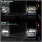 LED DRL Sequential Signal Projector Headlight for Peterbilt 359/379/389 (1981–2021)