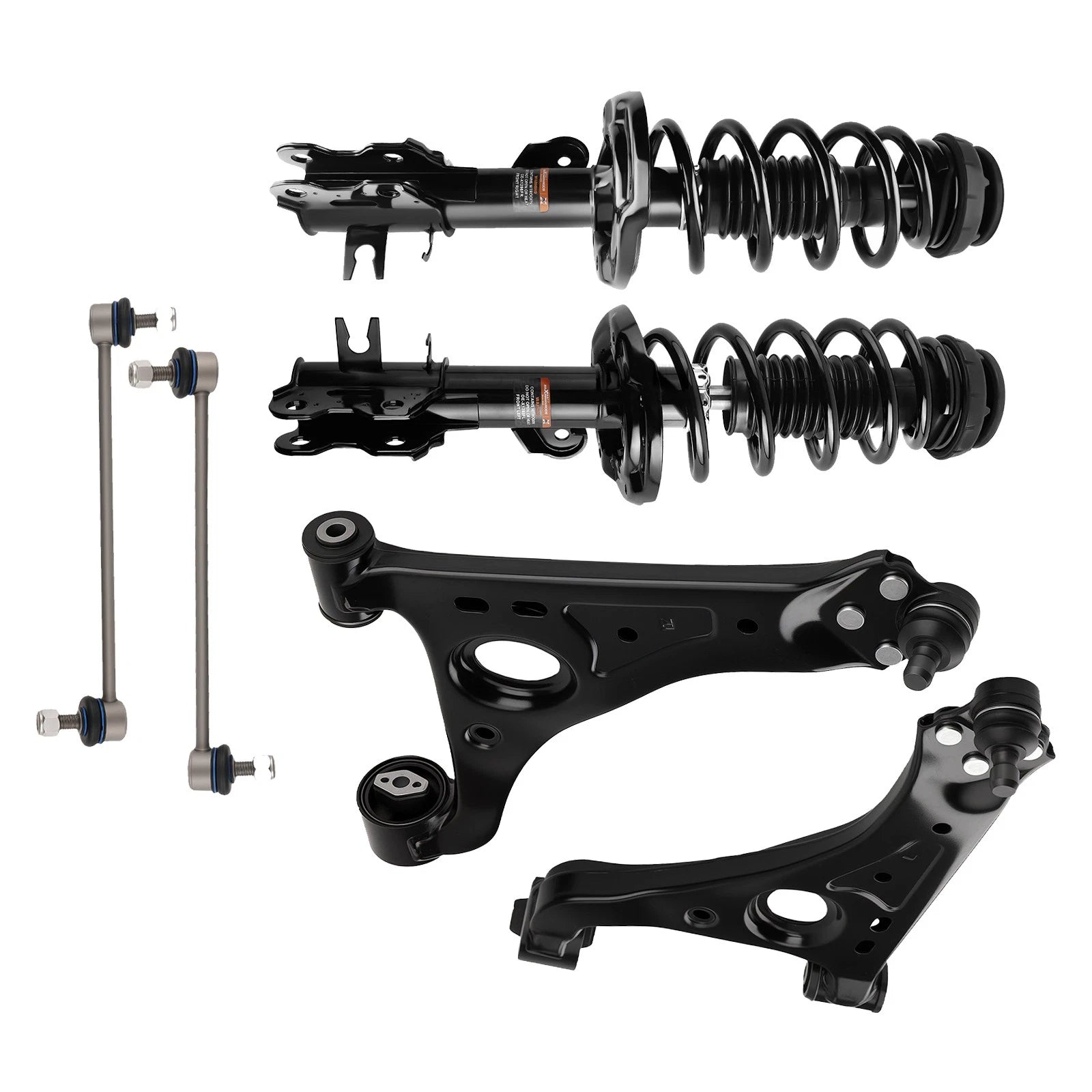 6pcs Front Struts + Lower Control Arms for Chevrolet Trax, Buick Encore (2013–2022)