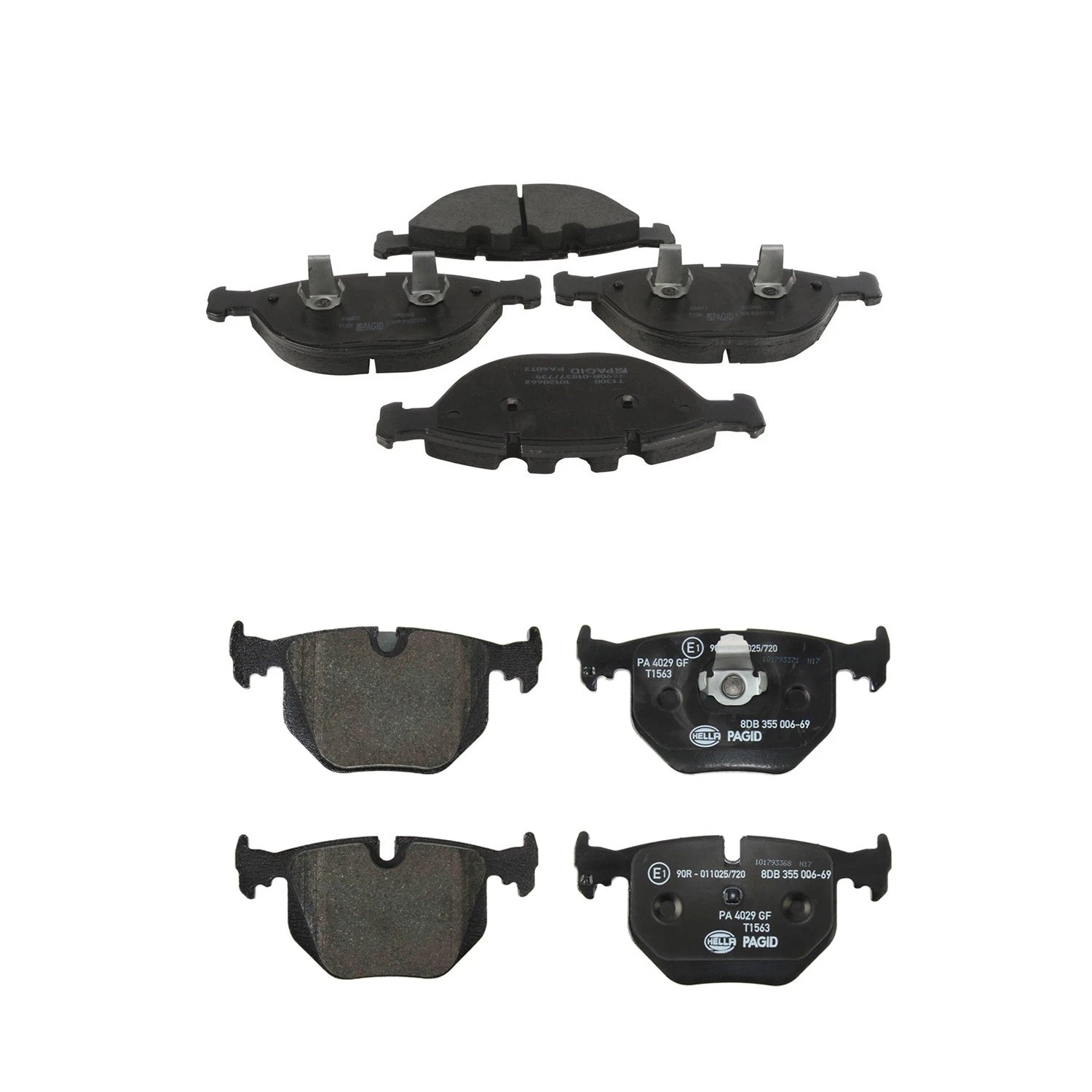 Set of 4 Hella Low-Met Disc Brake Pads for BMW E53 X5 (2002–2006)