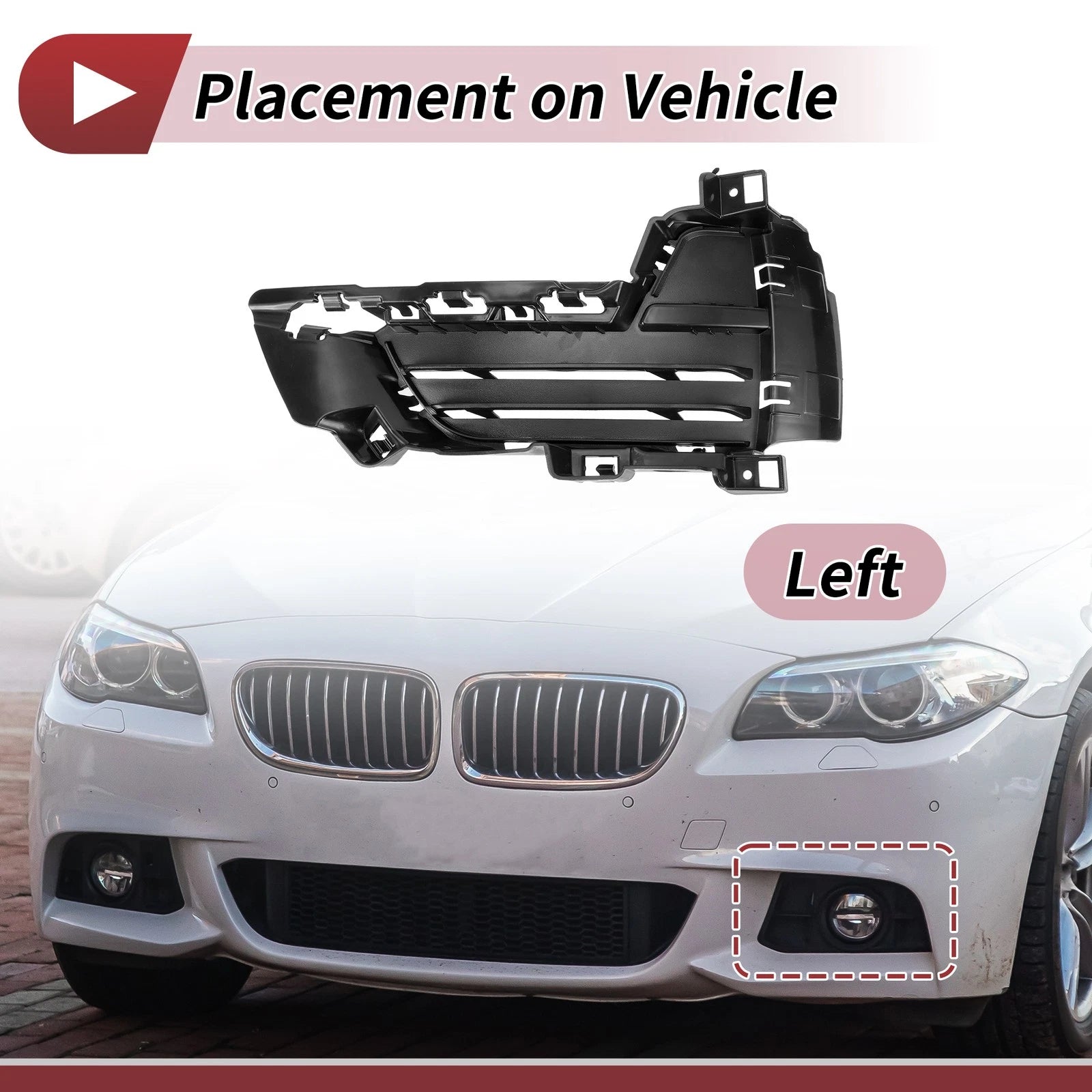 1 Pc Fog Light Grill for BMW X5 (2014–2018) No. 51117307993 Black