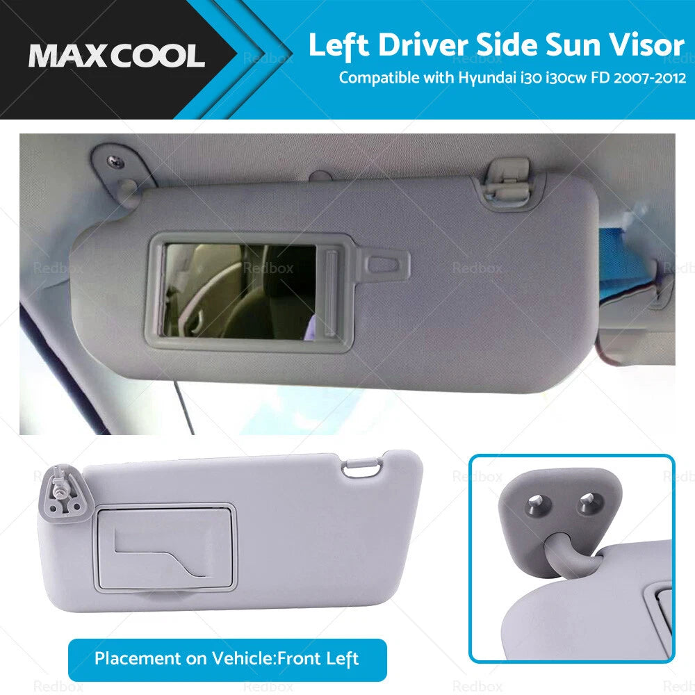 Left Passenger Side Sun Visor Shade for Hyundai i30 i30cw (2007–2012)