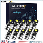 T10 LED License Plate Light Bulbs 6000K for AUXITO (168, 194, 2825)
