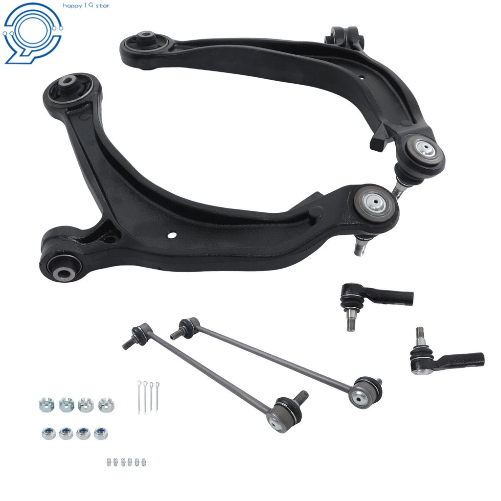 Set of 2 Front Lower Control Arms & Outer Tie Rods for Honda Odyssey (2011–2017)