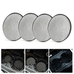 Set of 4 Carbon Fiber Cup Holder Pads Non-Slip for Car Accessories