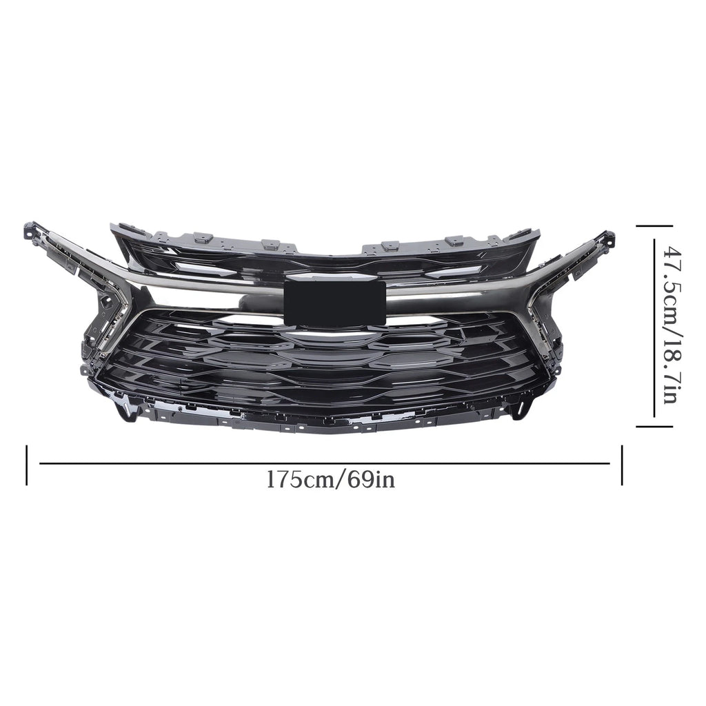 Front Bumper Grille for Chevy Blazer RS (2023-2025) Chrome Black