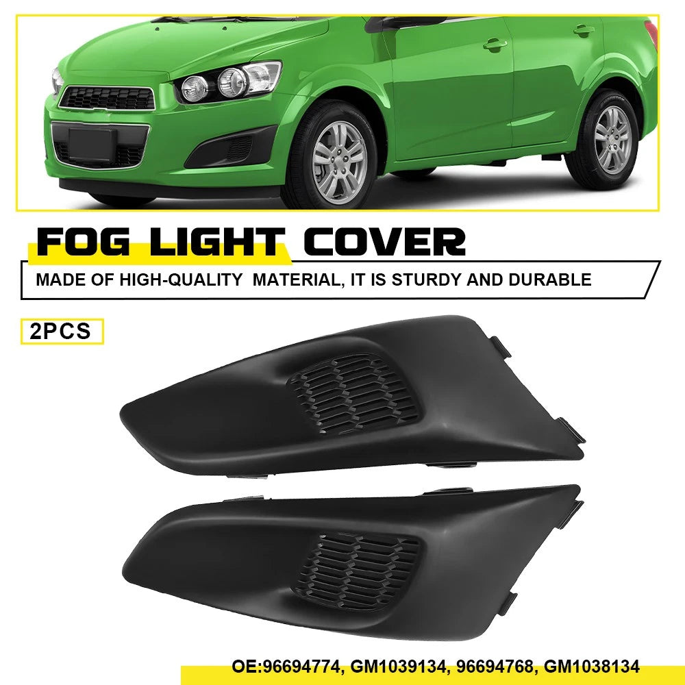 2X Front Bumper Fog Light Lamp Covers for Chevrolet Sonic (2012–2016)