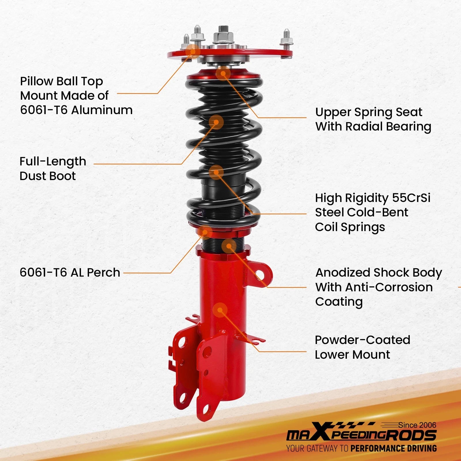 Set of 4 Coilovers Lowering Kit for Nissan Altima Maxima (2007–2014)