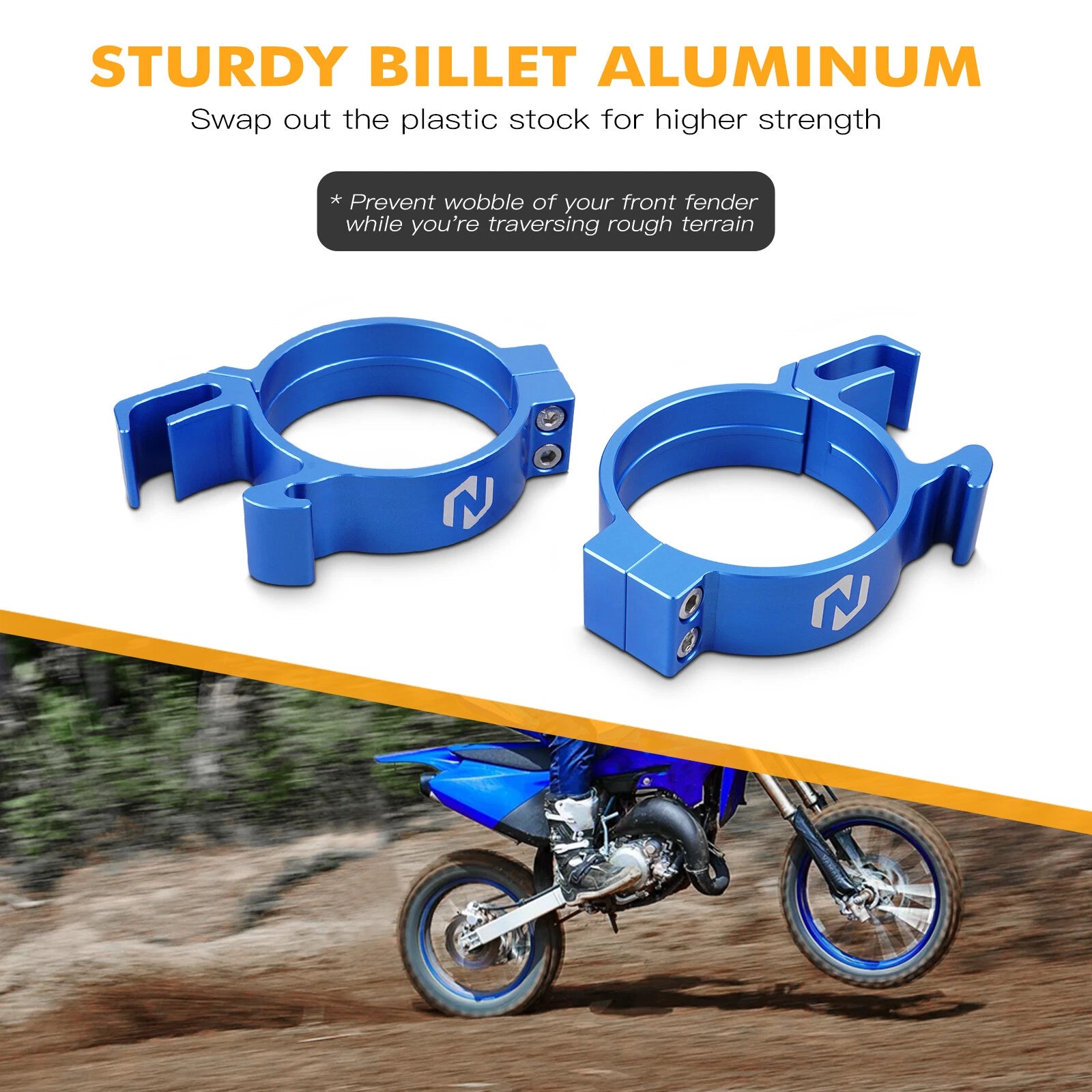 Front Fork Protector Guide Holder Clamp for Yamaha YZ85 (2002–2018), YZ80 (1993–2001)