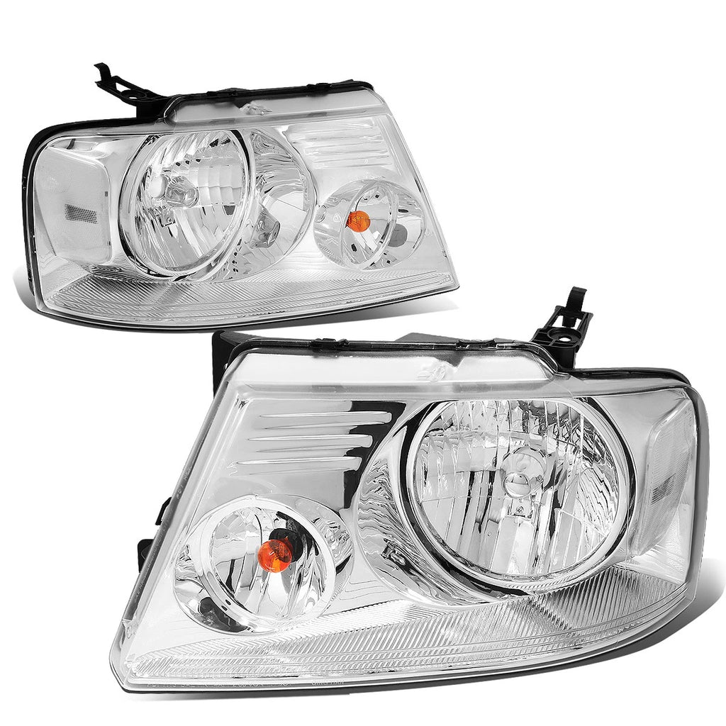 Chrome Headlight + Clear Lens Corner + LED Fog Light Set for Ford F150 (2004–2008)