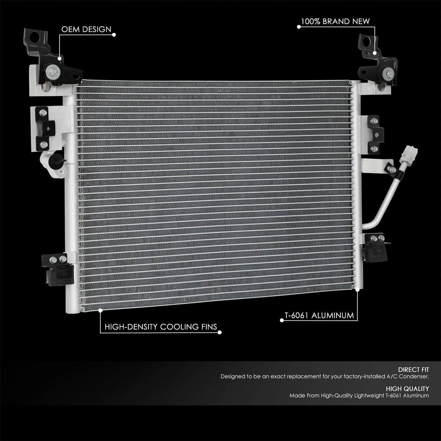 A/C Condenser for Toyota Tacoma (1995–1997) OE Style Aluminum