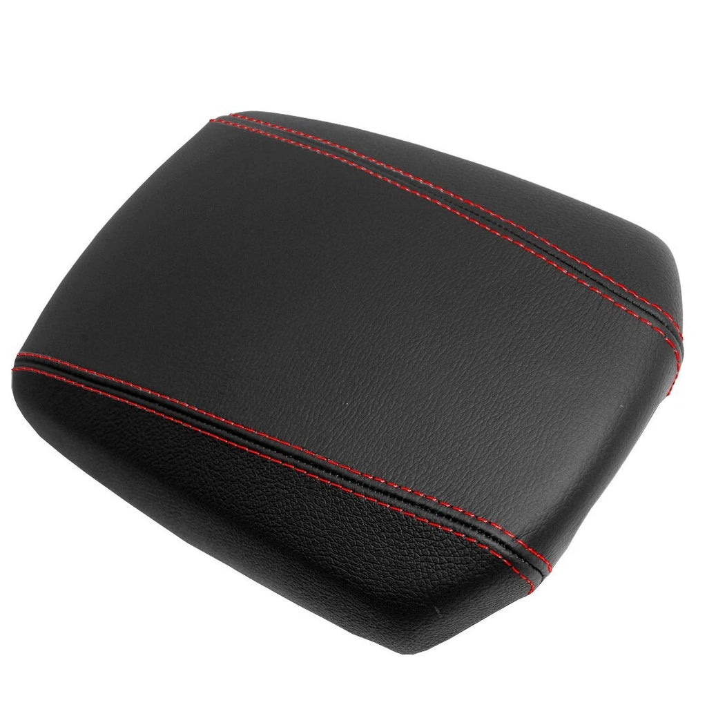 Leather Console Armrest Cover for Hyundai Genesis Coupe (2010–2013) Red Stitch