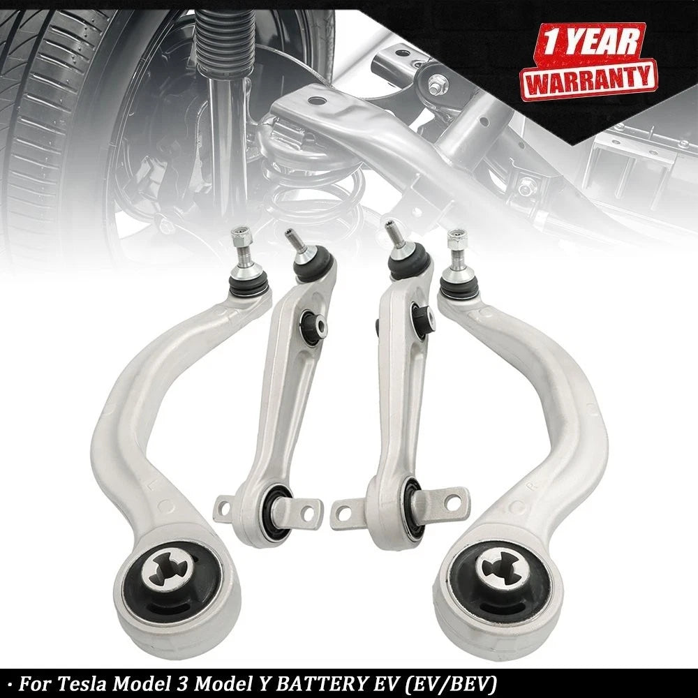 Set of 4 Front Lower Control Arms with Ball Joints for Tesla Model 3, Model Y (2017–2023)