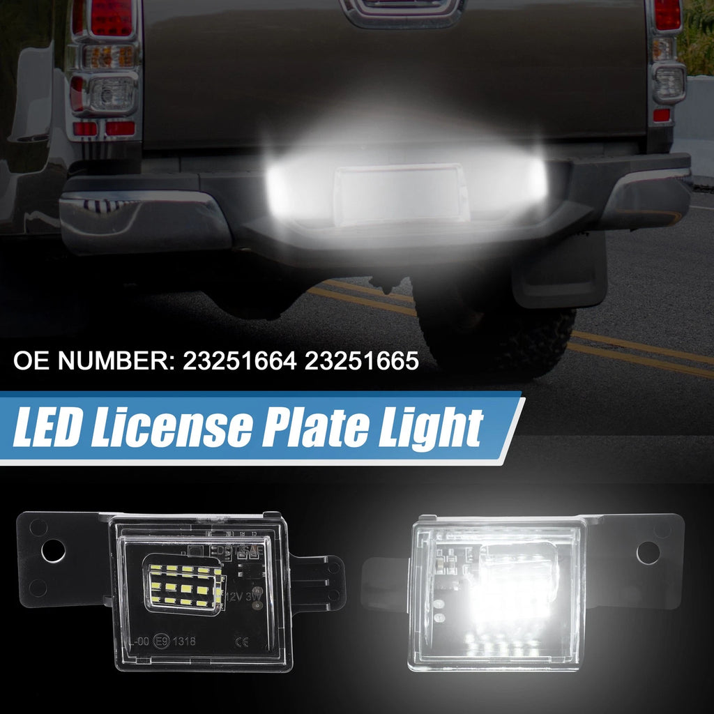2X White LED License Plate Light for Chevy (23251664, 23251665)