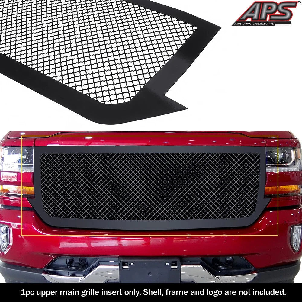 Upper Black Mesh Grill for Chevy Silverado 1500 (2016-2019)