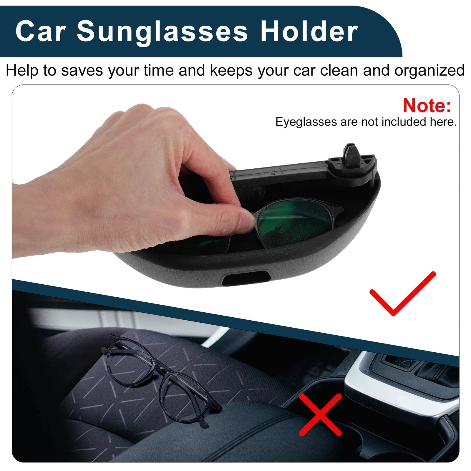Sunglasses Case for Volkswagen Touran (2003–2015) Eyeglasses Holder Black