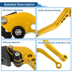 Adjustable Short Brake Clutch Levers for Suzuki GSXR750 (2004–2005) Gold Tone