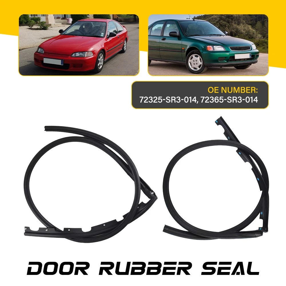 Set of 2 Front Door Sub Seal Rubber for Honda Civic EG4 EG6 (1992–1995)
