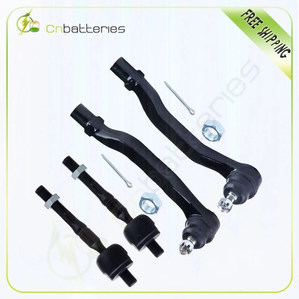 Set of 4 Inner Outer Tie Rod Ends for Honda Accord Sedan (2001–2002)