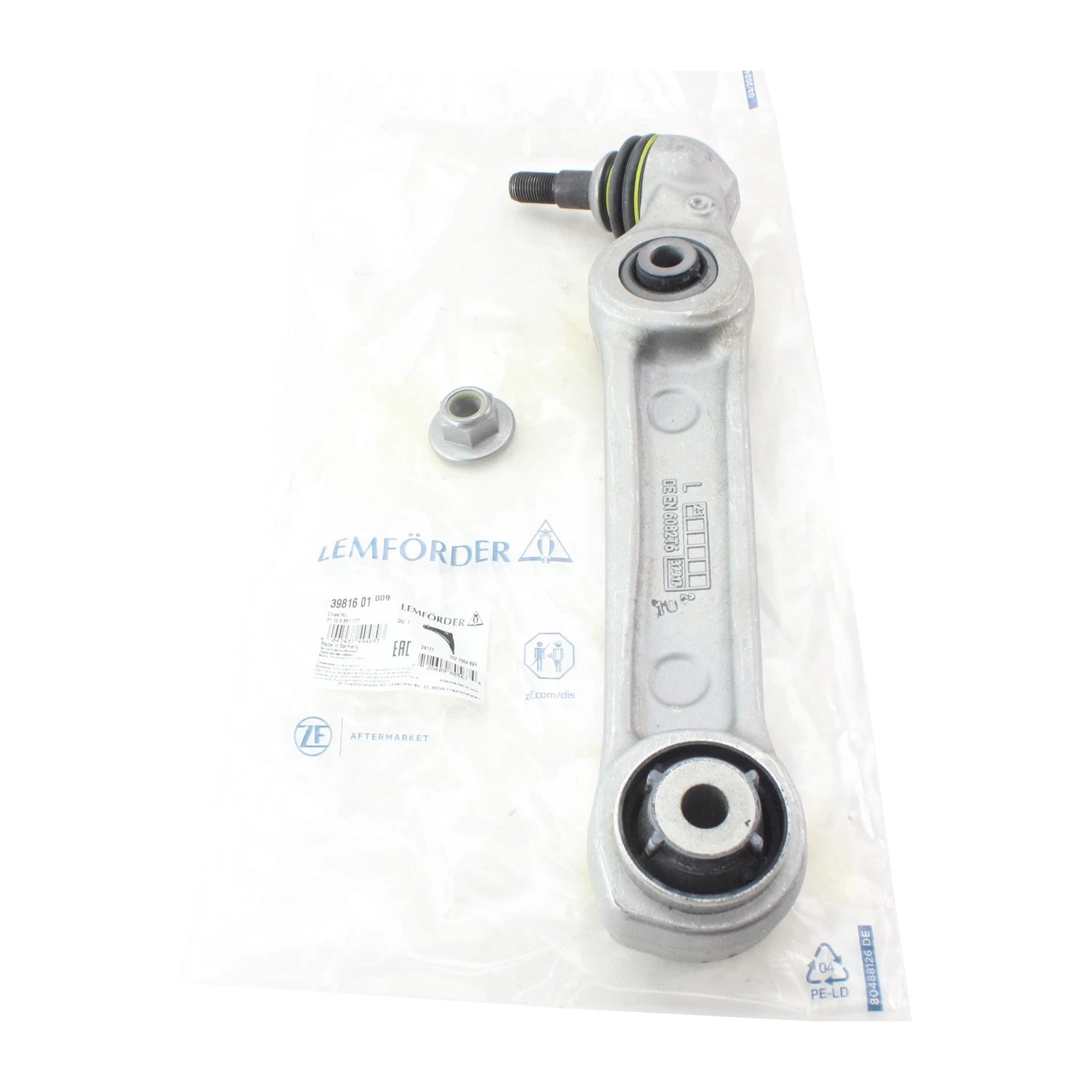 Lemforder Front Left Lower Rearward Control Arm for BMW 530i (2001–2006) 39816 01