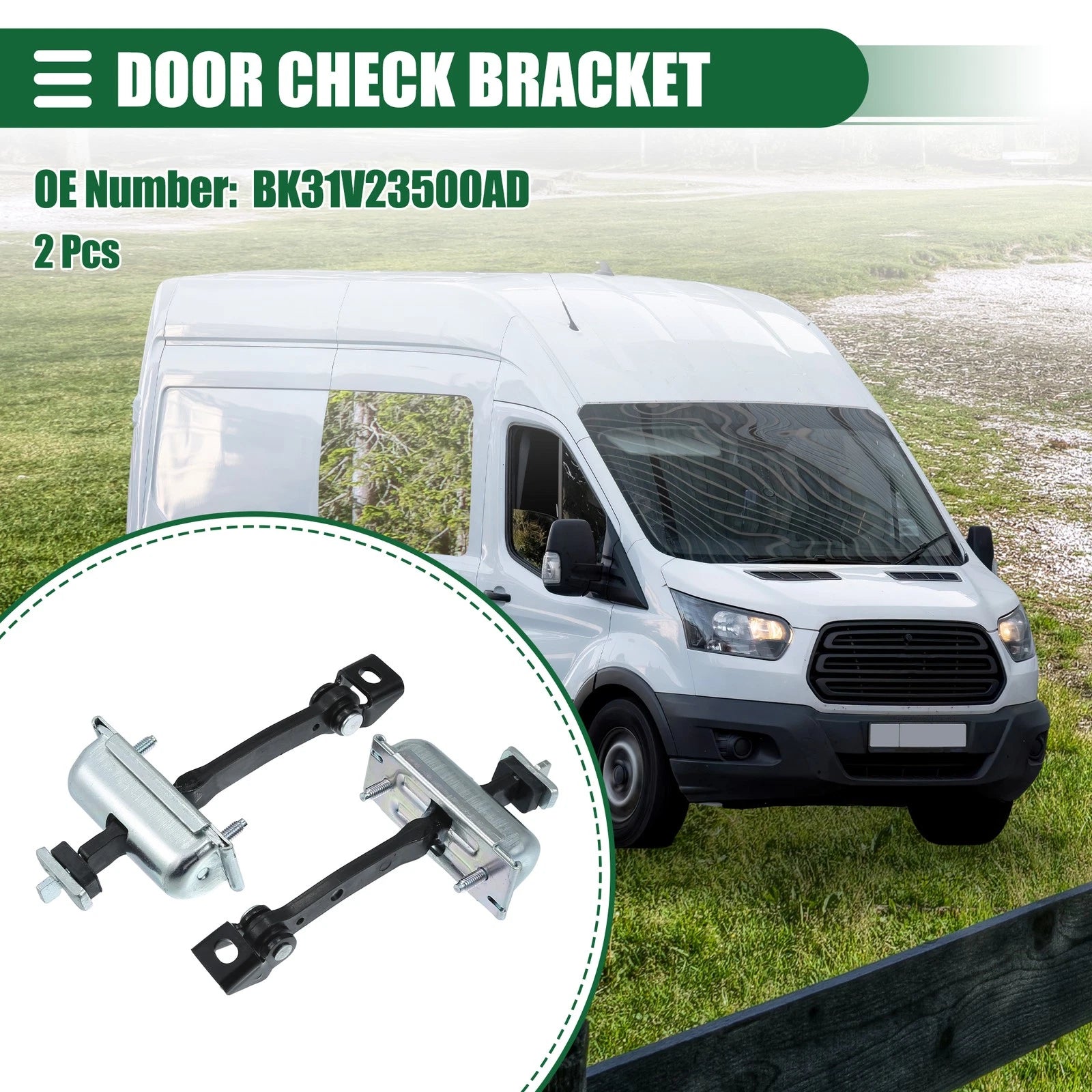2Pcs Door Check Strap Assembly for Ford Transit MK8 (2014–2021) No.BK31V23500AD