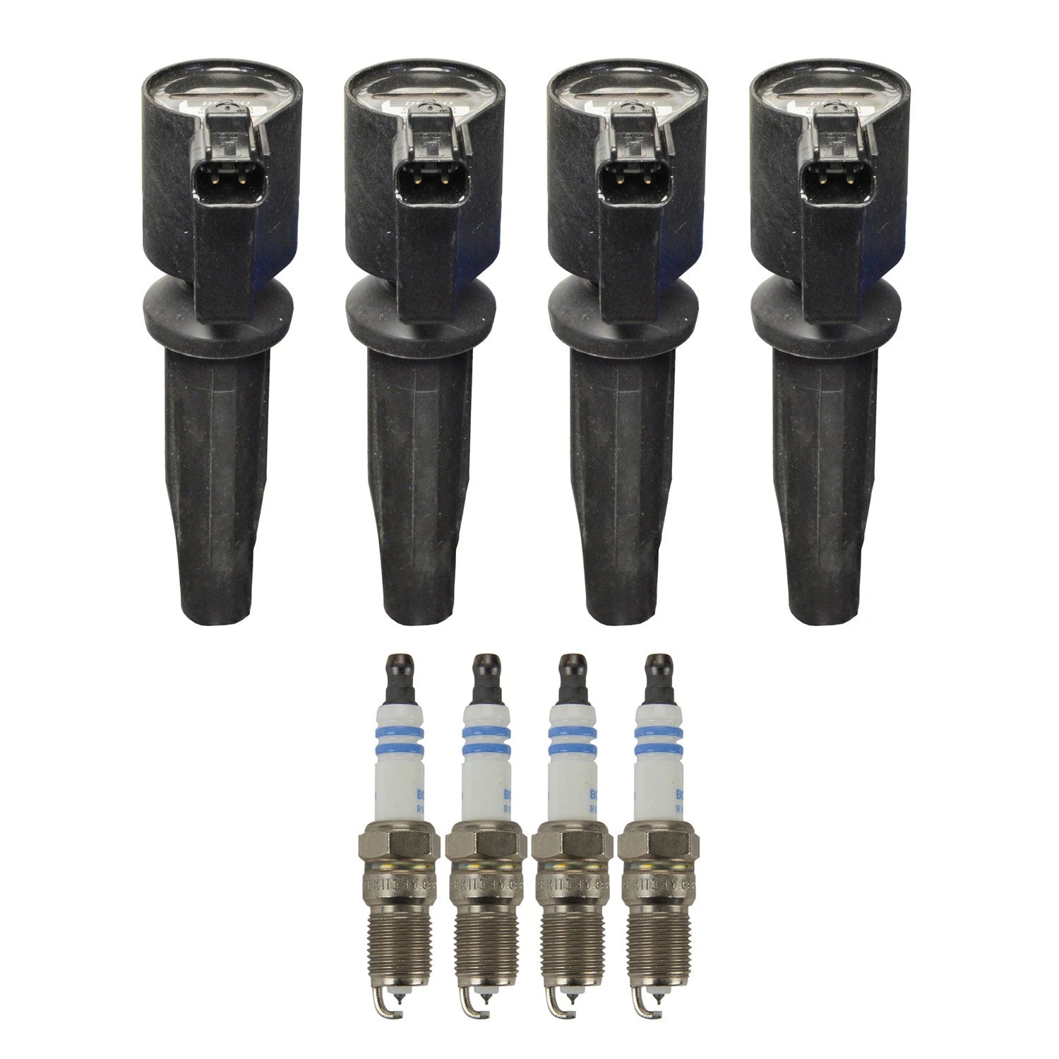 Set of 4 Ignition Coils & Spark Plugs for Ford Escape, Focus (2003–2012)