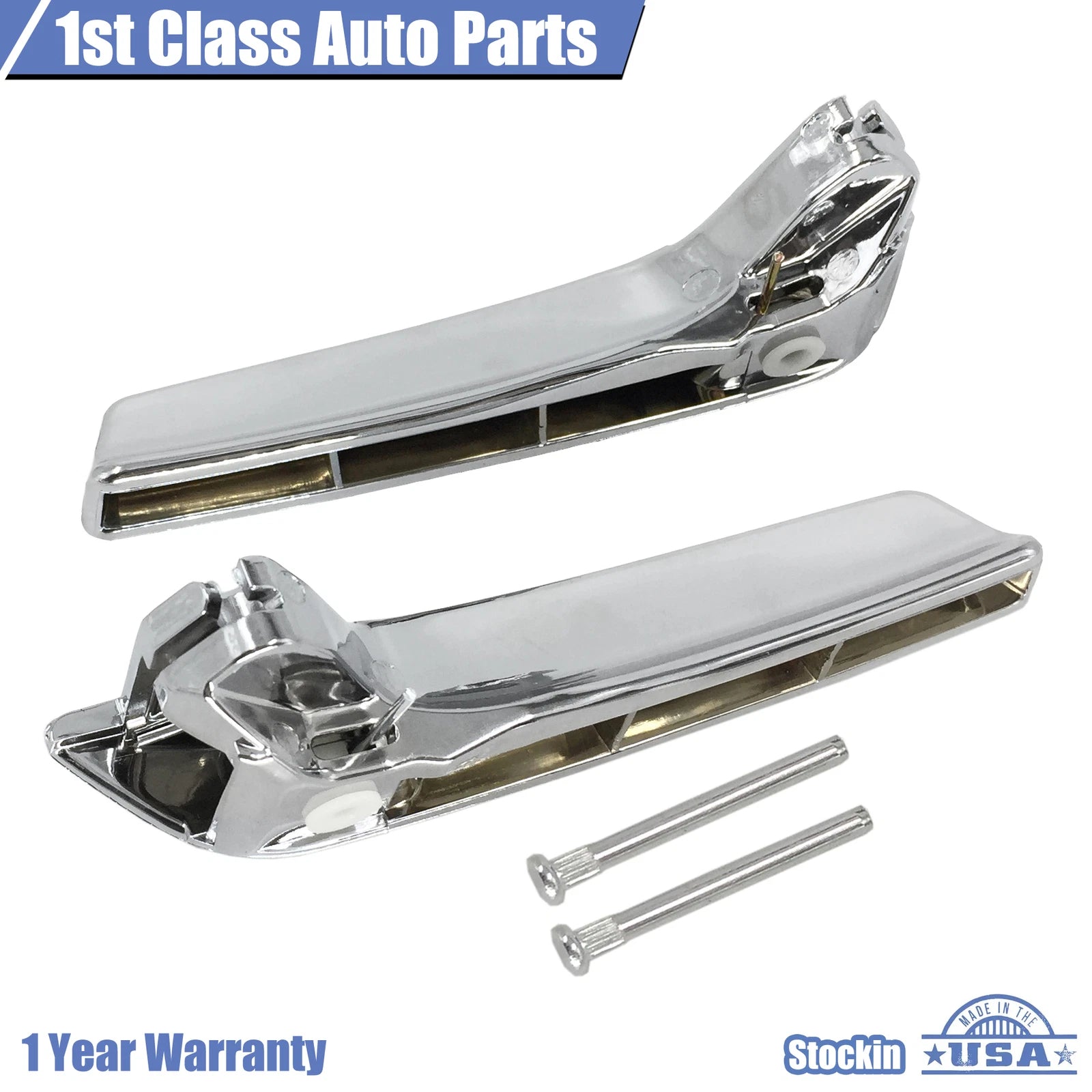 Set of 2 Inner Door Handles for Chevrolet Silverado  Chrome