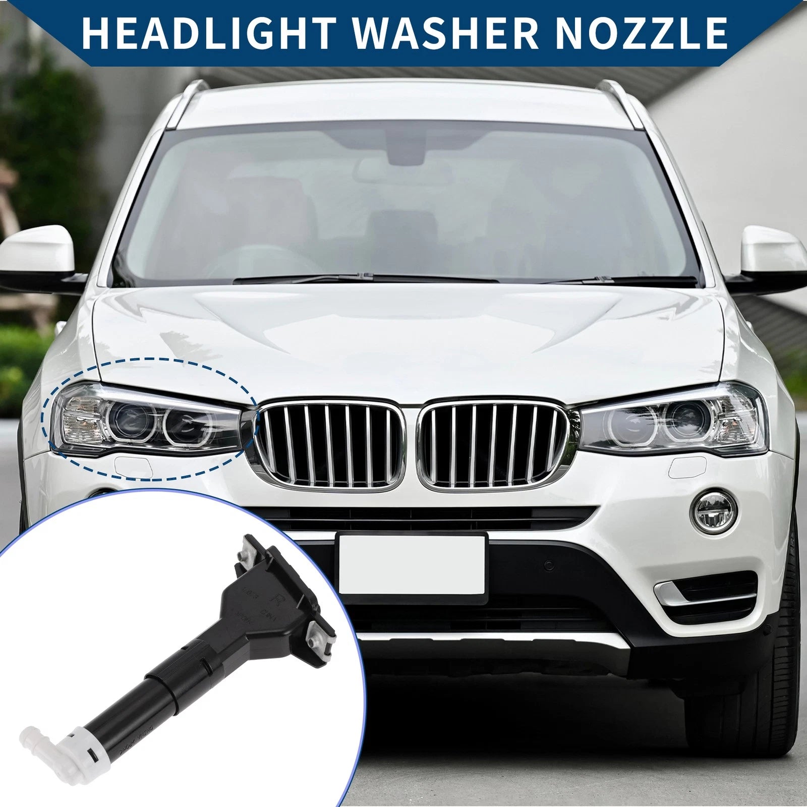 Front Passenger Side Headlight Washer Nozzle for Honda Civic (2005–2011) 1pc