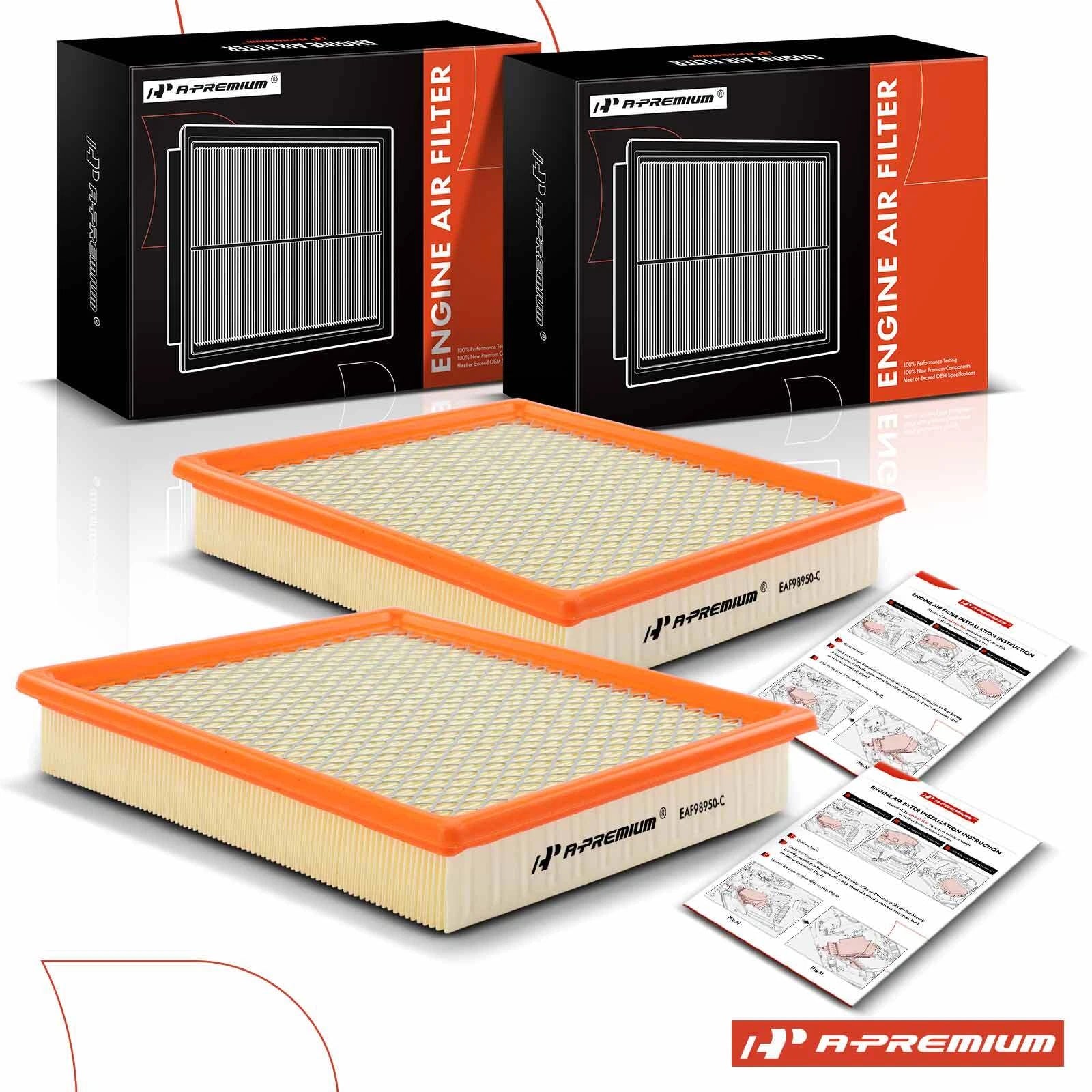2X Engine Air Filter for Ford Mustang (2005–2010) V6 V8