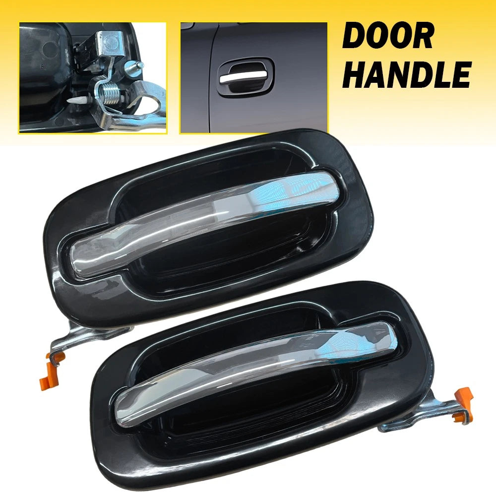 Set of 2 Chrome Rear Outside Door Handles for Silverado Sierra Tahoe Yukon (1999–2006)