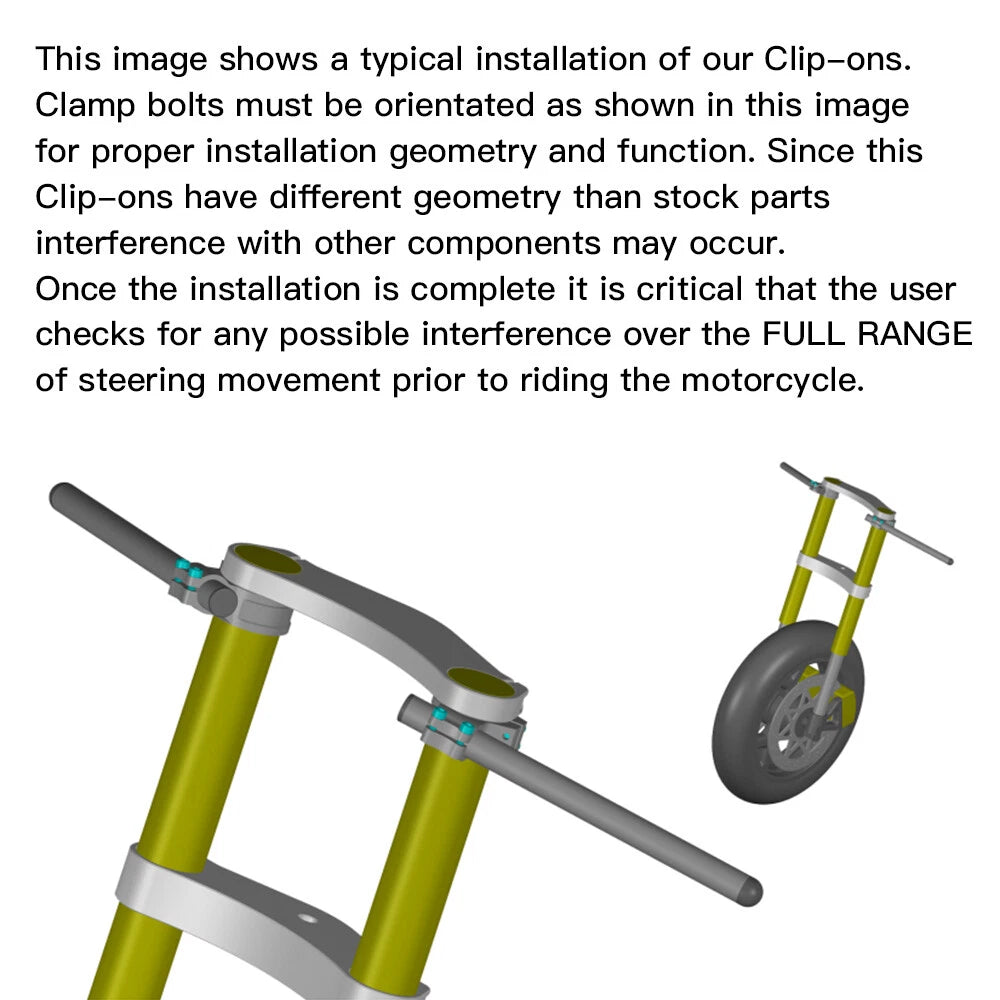 50mm Clip-On Handlebars for Yamaha YZF R6 (2005–2018) YZF-R1 (2004–2018)