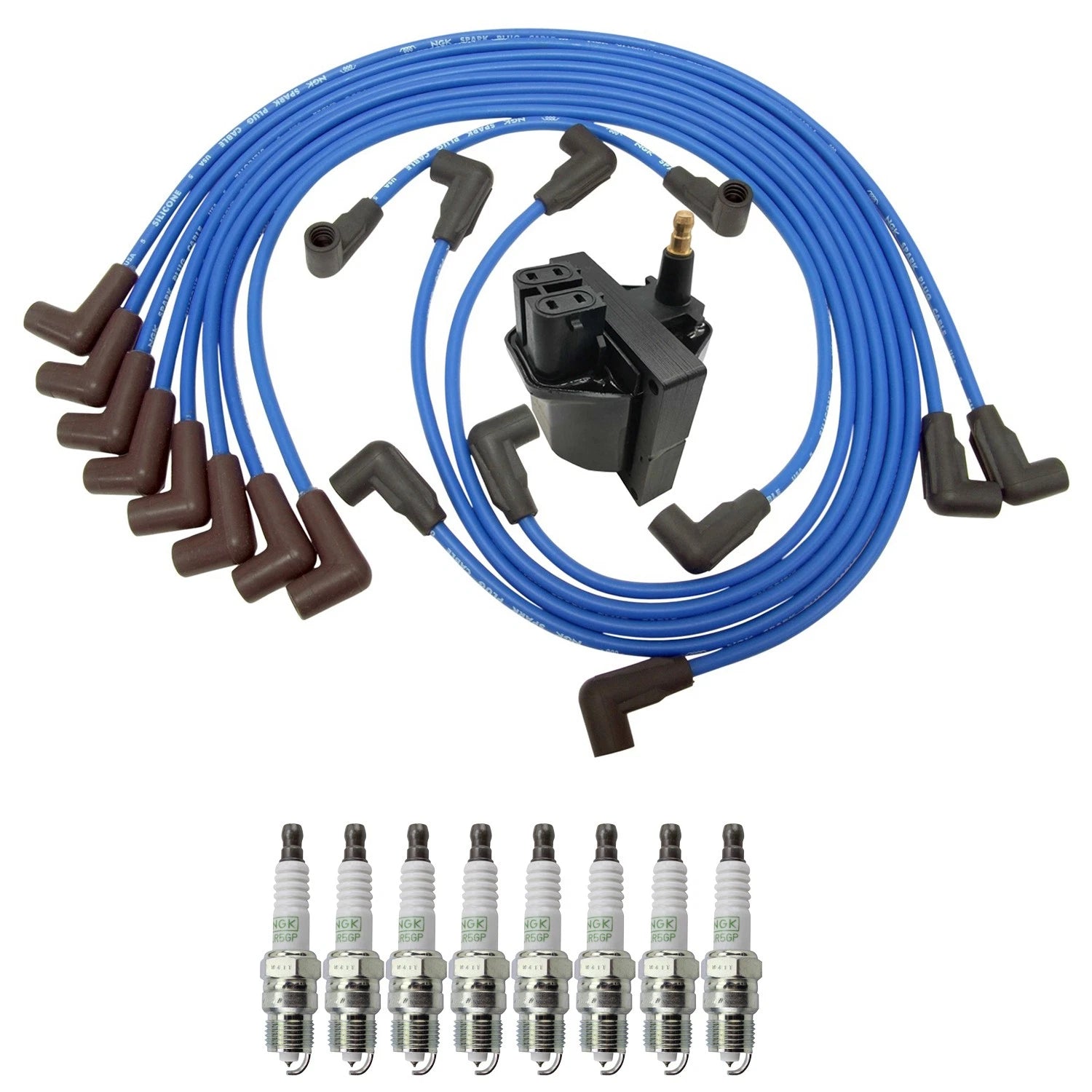Set of 8 Hitachi Ignition Coils & NGK G-Power Spark Plugs for K1500 K2500 (1996–2000)
