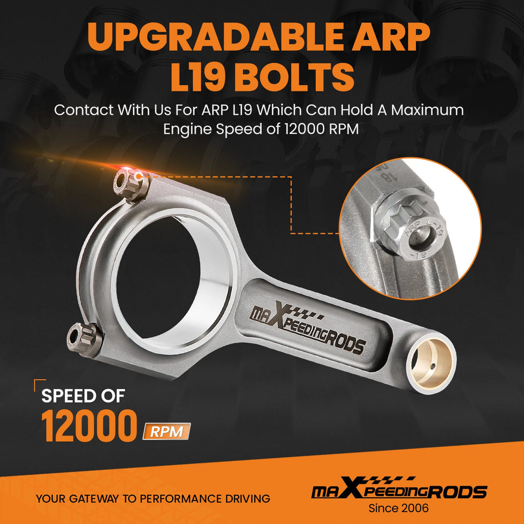 I-Beam Forged Connecting Rods with ARP 2000 Bolts for Mazda B6 (1970–1978)