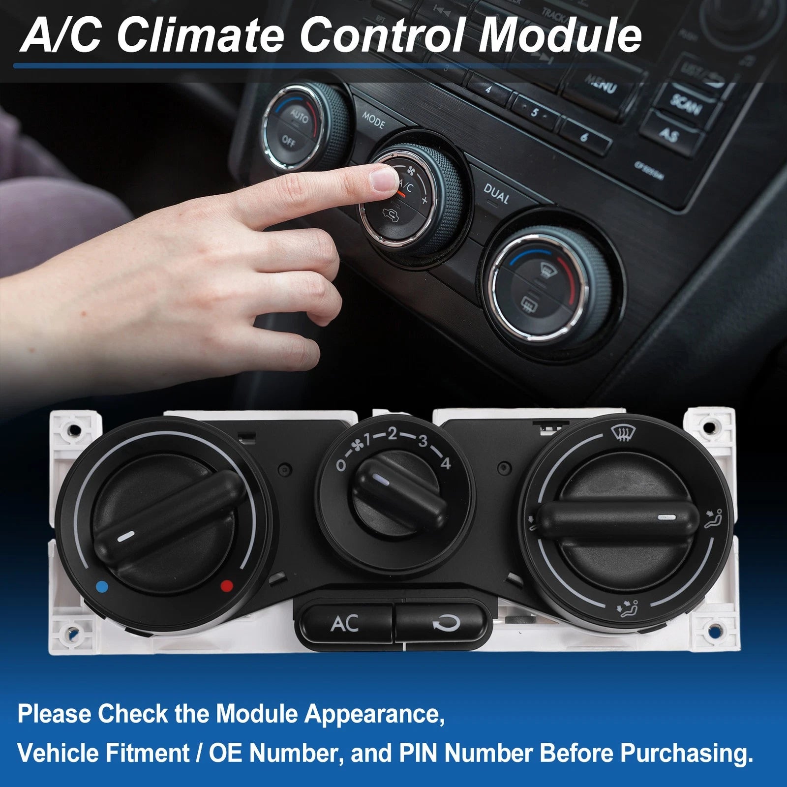 A/C Heater Climate Control Switch Module for Volkswagen Beetle (1998–2010)