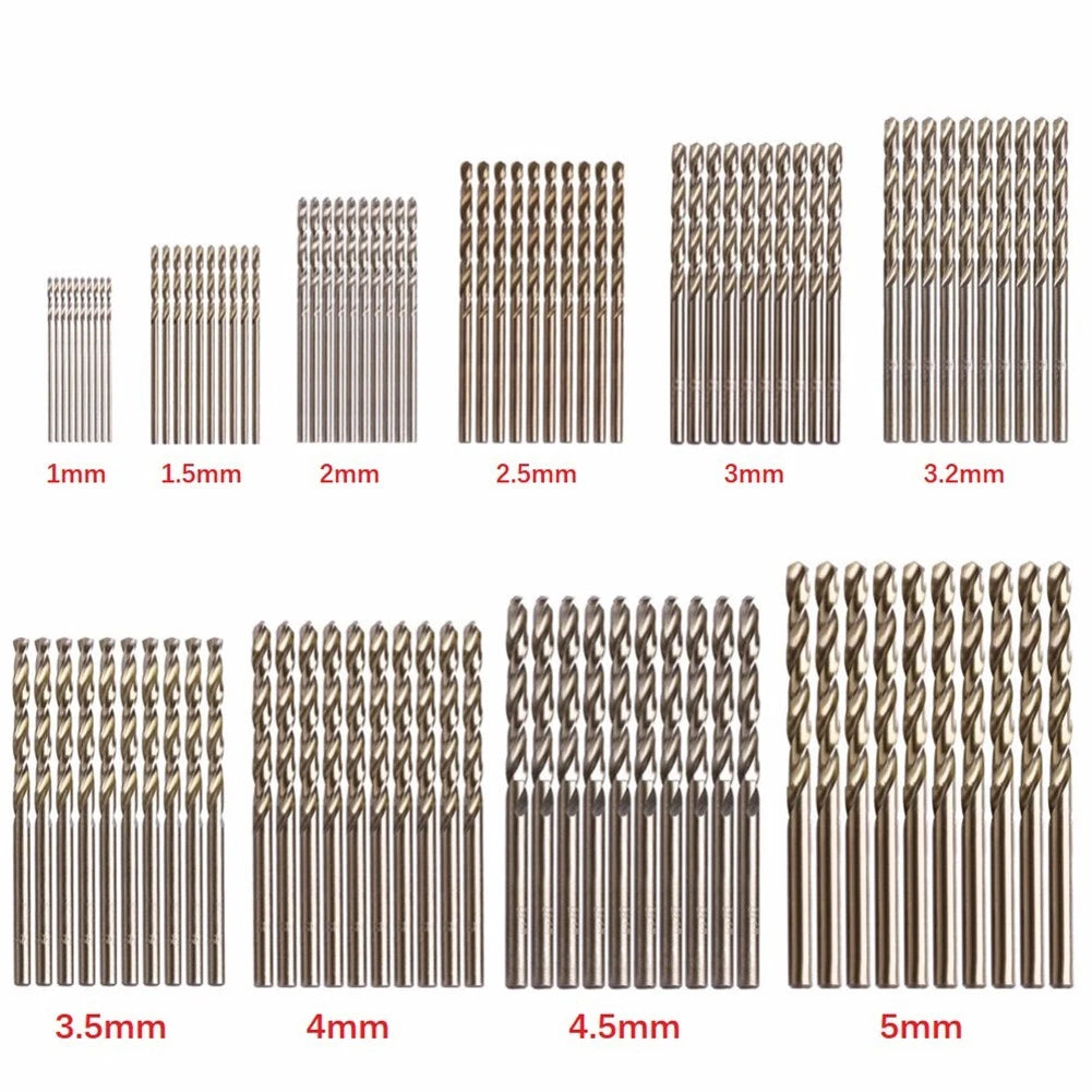 Set of 5 HSS Drill Bits for Stainless Steel (1.5mm Diameter)