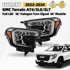 Pair LED Headlights for GMC Terrain AT4/SLE/SLT (2022–2024) w/ Bulb Left+Right