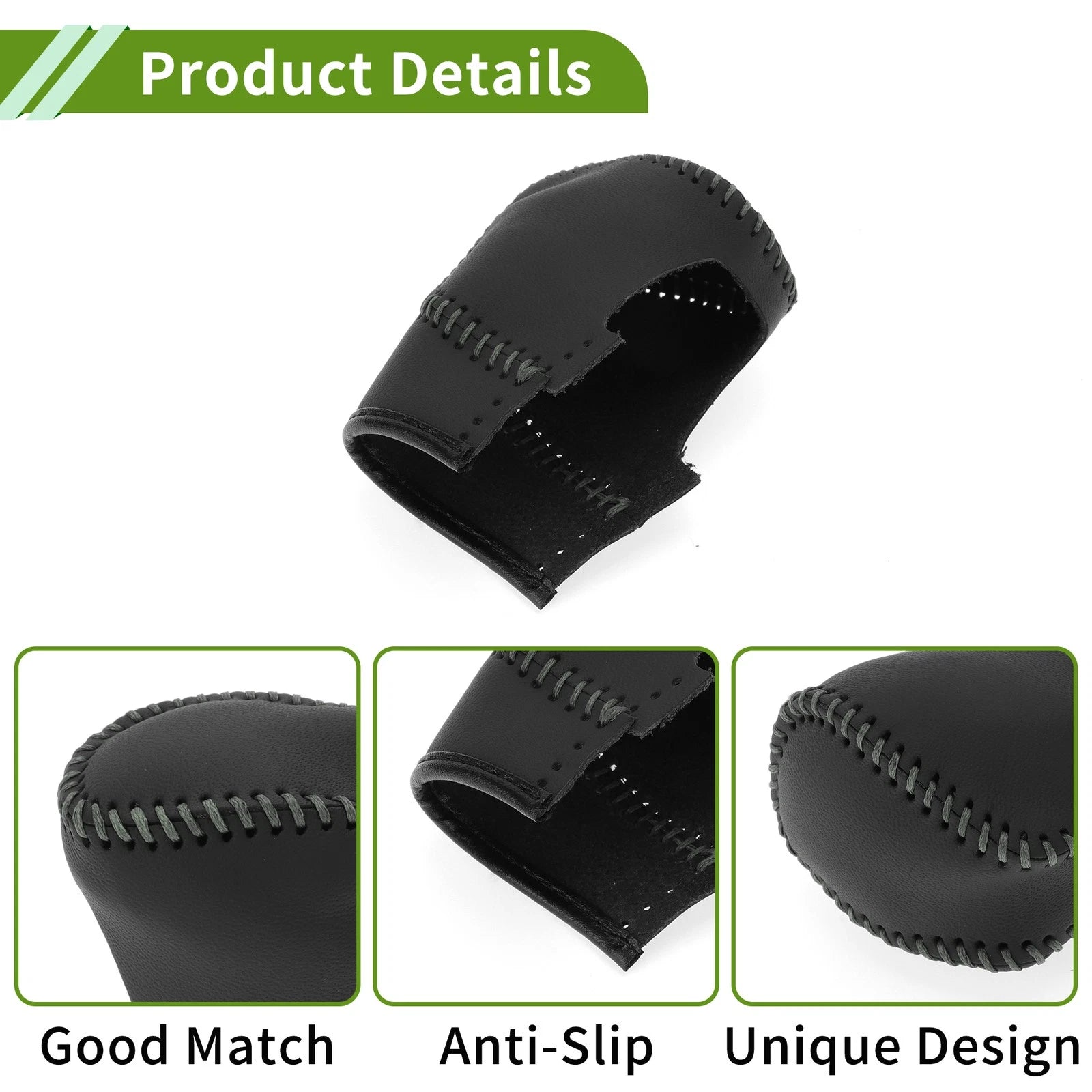 Gear Shift Knob Cover for Honda Civic (2022–2024) Black Grey Faux Leather