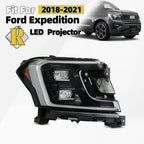 LED Headlight Black Projector Cover for Ford Expedition (2018–2021) RH