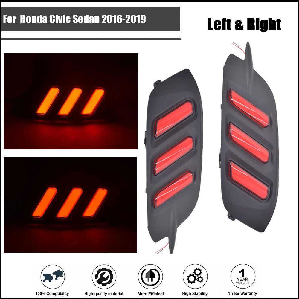 LED Rear Bumper Fog Light for Honda Civic Sedan (2016–2019)