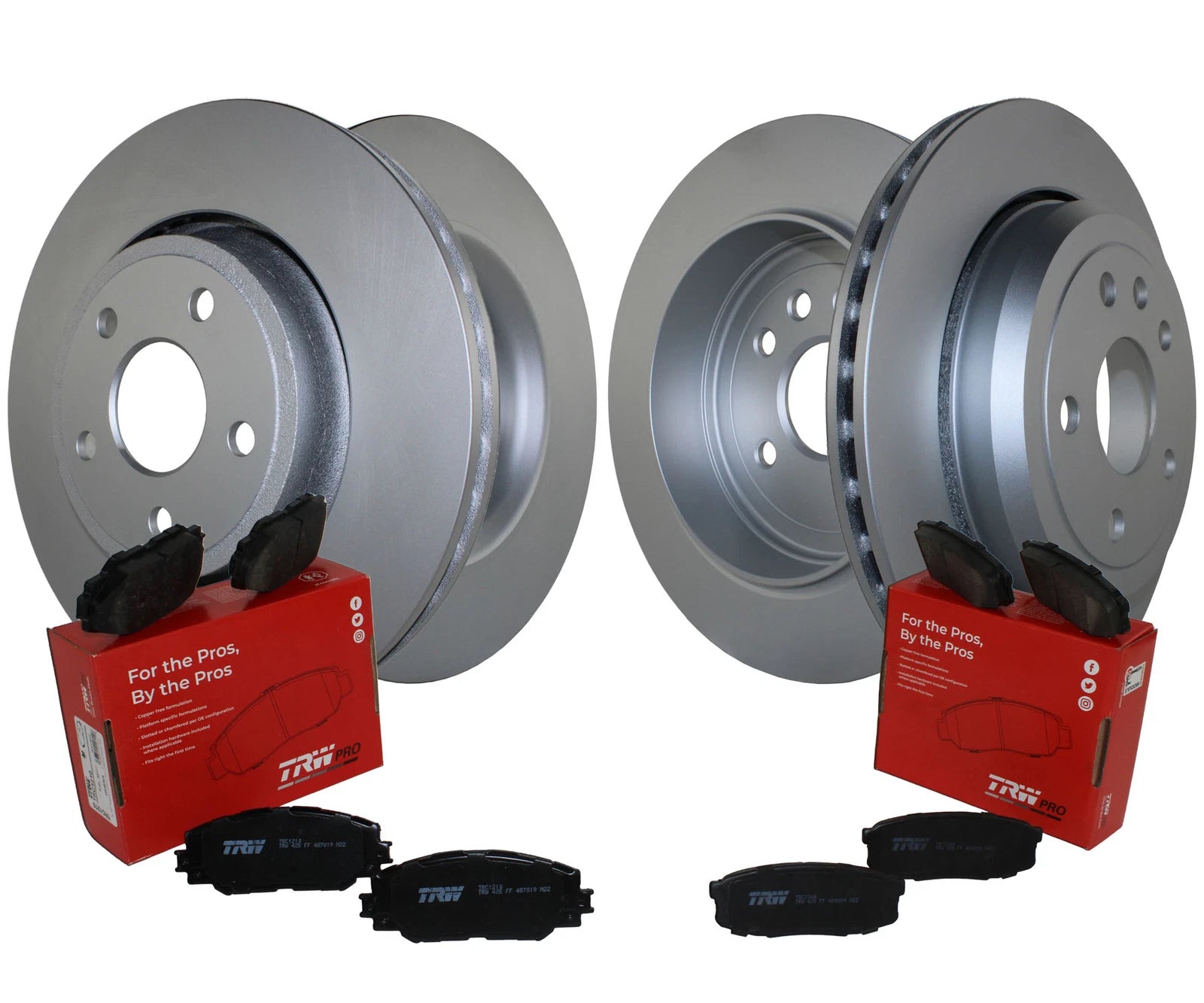 Front and Rear Brake Kit Disc Rotors & TRW Pro Ceramic Pads for Dodge Jeep