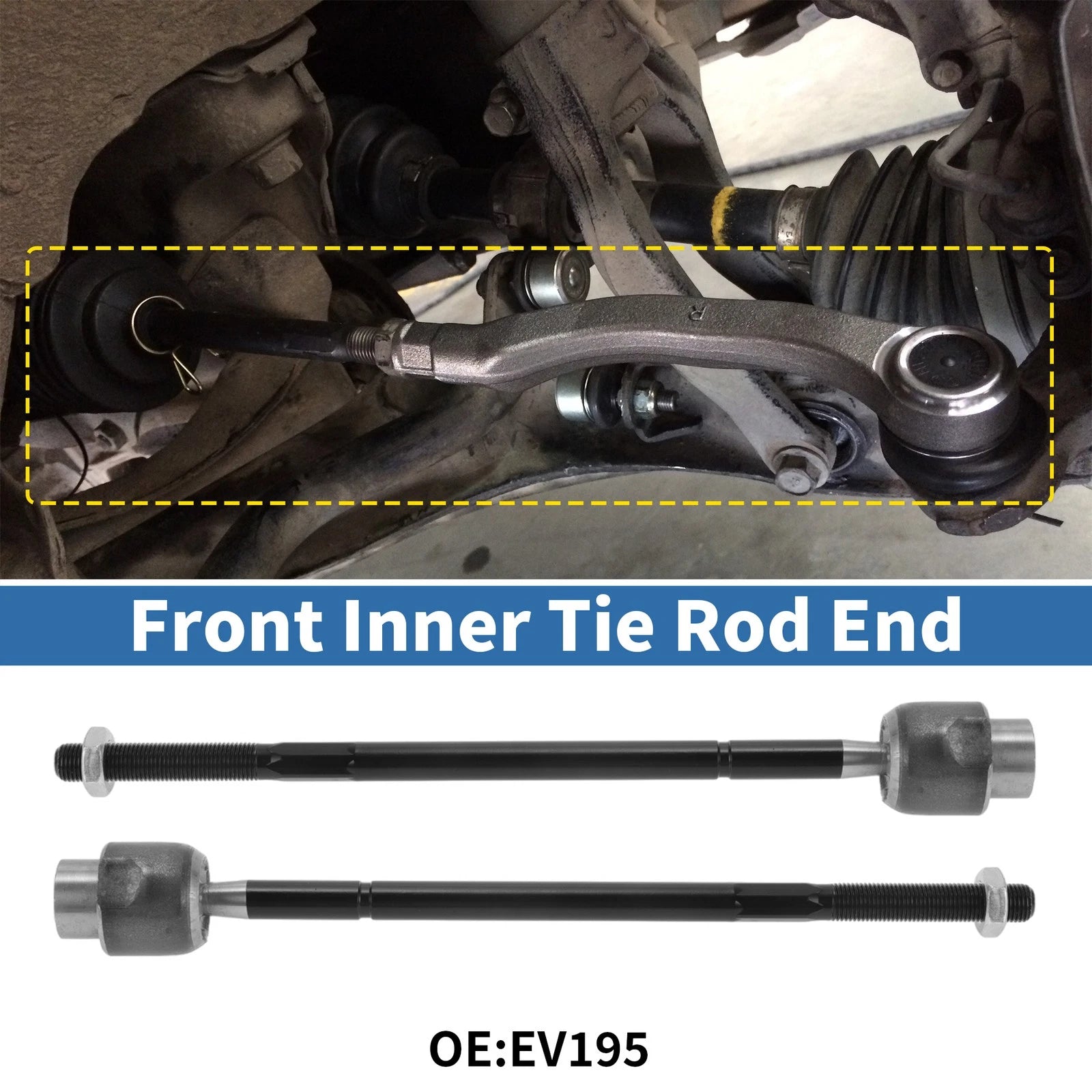 2 Pcs Front Inner Tie Rod End Links for Chevrolet Impala (2000–2013) No.EV195