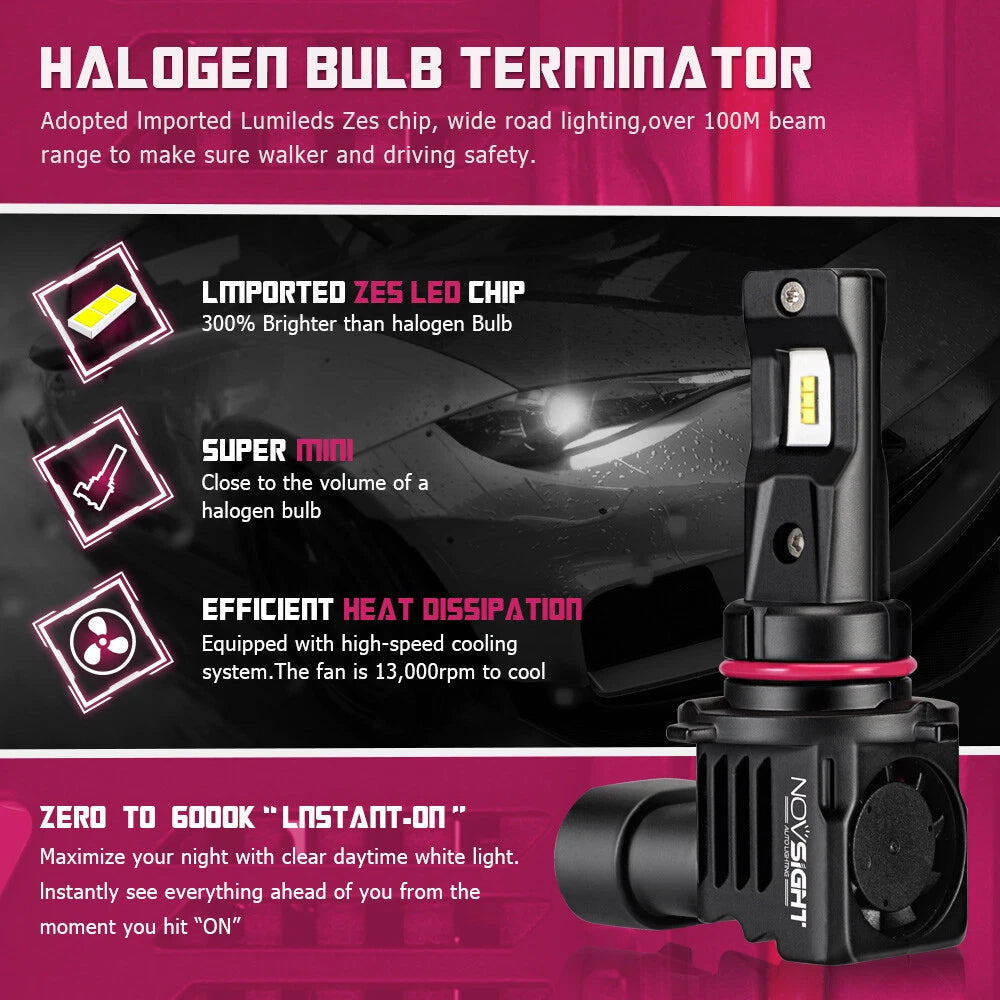 2X H11 LED Headlight Kit for NOVSIGHT (10000LM, 6000K)