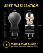 2X LED Front Turn Signal Parking Light Bulbs for Various Vehicles